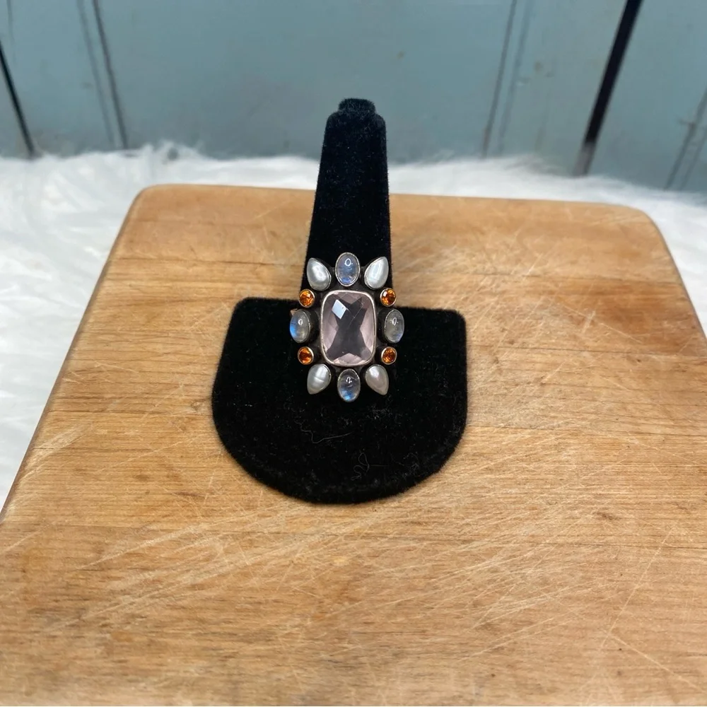 Nicky Butler Multi-Stone Statement Cocktail Ring in Sterling Silver Size 11.5